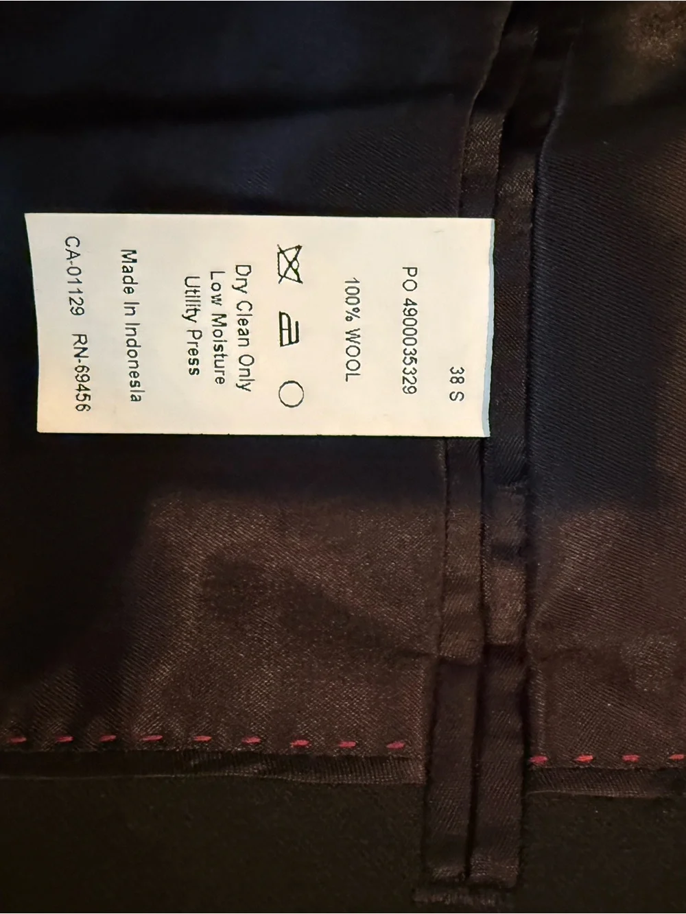 Calvin Klein Men’s Black Wool Suit
